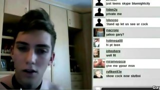 Cute teen boy performs gay online show