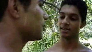 Horny gay men enjoy fucking in the forest.