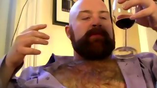 Brawny bear takes a sip before raunchy sex
