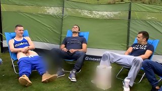 Everyone masturbates together at this great camping trip