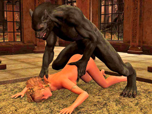 3d werewolf sex with huge werewolf and blonde elf