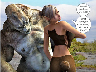 Swamp troll and busty babe – 3d busty babe fucked by troll comic