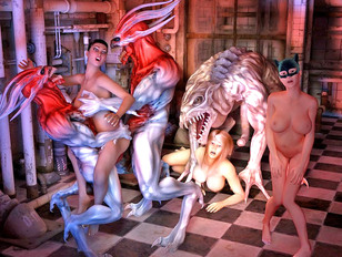 Hellish orgies with a bunch of horny monsters