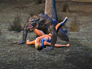 Attacked and fucked by a horny savage werewolf