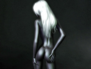Hot ebony night elf showing off her body