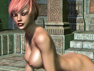 Sexy elven teen posing fully nude
