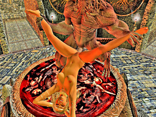 Fantasy girls getting attacked by lustful demonic creatures - 3D gallery