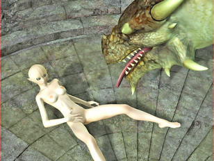 3D elf babe getting her pussy licked by dragons gigantic tongue