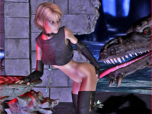 Sex starved 3D cutie having sex with a large horny dragon