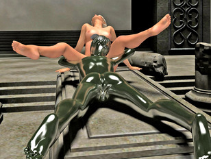 Bizarre 3d porn pics featuring a cute babe molested by an alien monster.