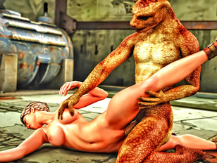 Awesome 3d gallery featuring a cute chick fucked by an ugly monster.