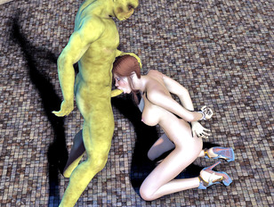 Gorgeous 3D redhead betting brutally raped by two zombies - xxx gallery