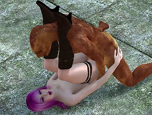Cute elven maiden gets plowed by a salacious beast