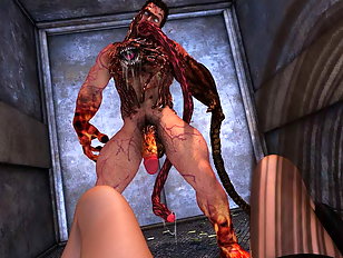 Evil 3D zombie sex with Jill who got cornered by her Nemesis
