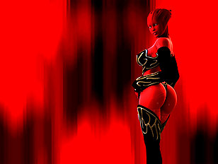 Exotic colored 3D alien babes showing their fine bodies