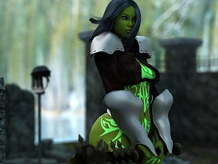 Curvy elven and alien vixens don't mind being nude