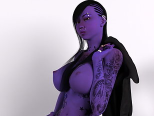 Delicate Twi'lek squirms while pinching her tits.
