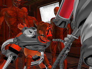 Sex machine as a form of torture for a 3D Alien girl