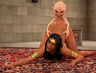 Eager 3D slut bends over for her gnome captive