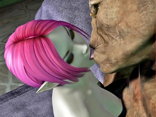 Dark elf minx and her toy – 3d sex with cave troll