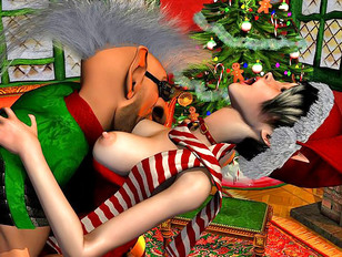 Santa's new elf girl loves hard cocks