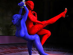 picture #1 ::: Bondage alien babes playing with each other to kill time
