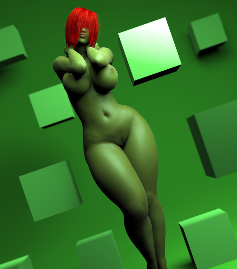 Green Alien Girl Porn - Green orc babe exposing her shaved slit. | KingdomOfEvil 3d