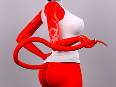 picture #2 ::: Posing 3D devil girl is showing her lush curves