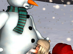picture #5 ::: Fantasy sex with a snowman with a massive dick