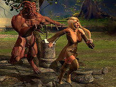 picture #6 ::: A huge 3D ogre treats a cute pixie with an erection
