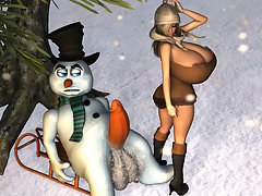 picture #4 ::: Snow monster with a huge cock bangs a sexy chick