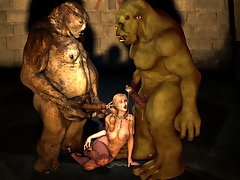 picture #4 ::: Devil treats a pretty 3D slave to a huge facial load