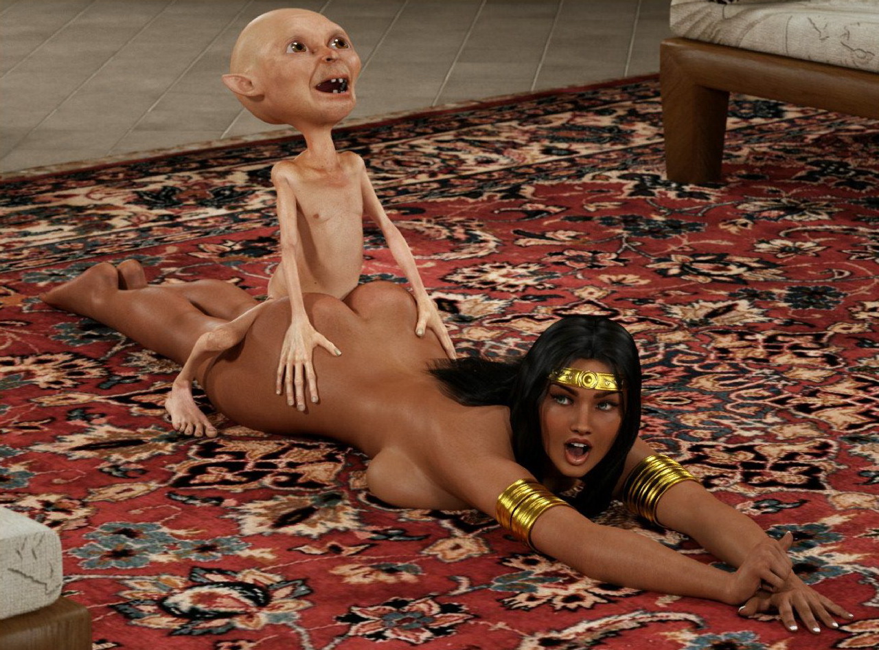 Arabian 3D slut makes a small alien cum hard at 3dEvilMonsters