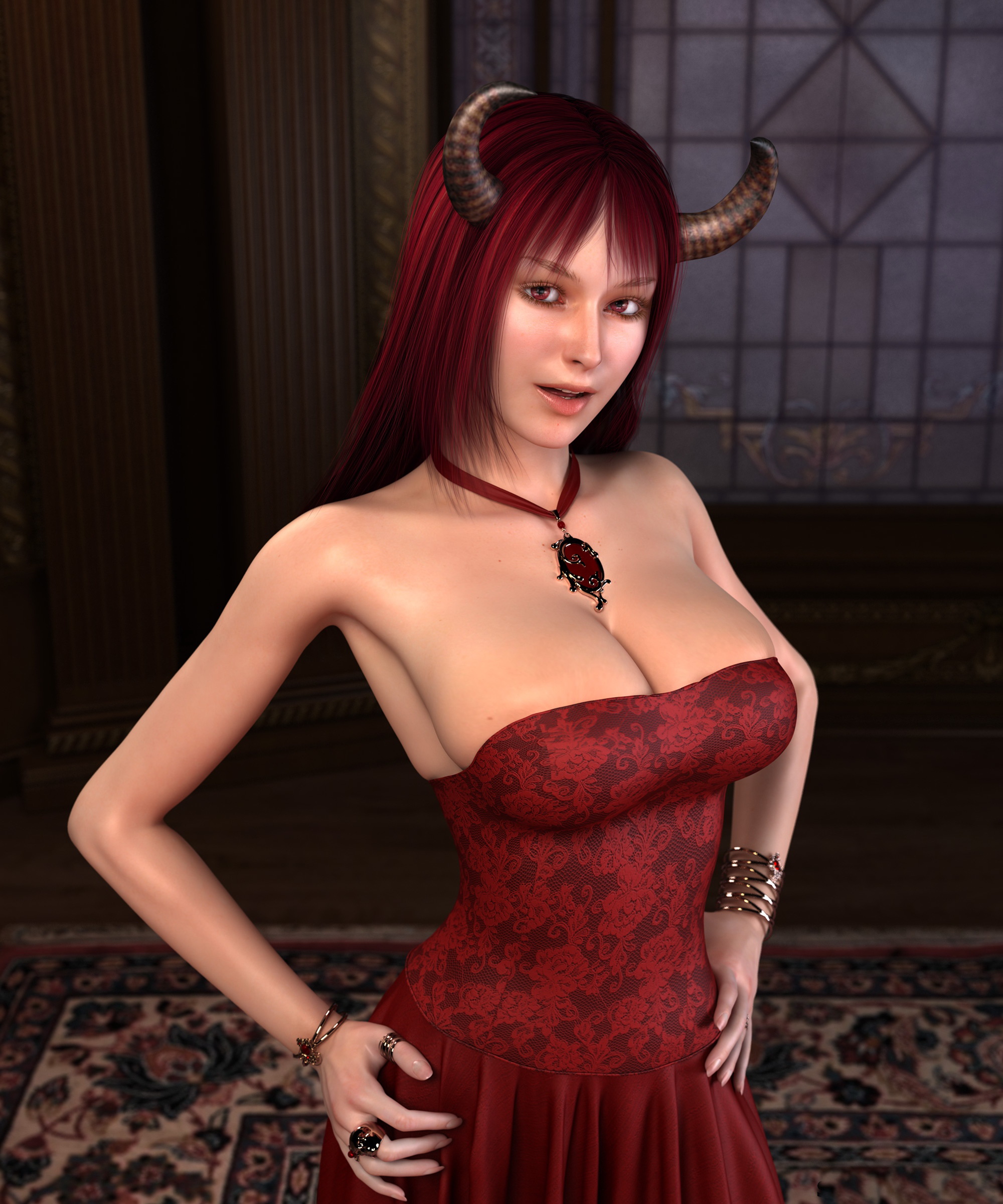 2000px x 2400px - Devil girl with horns is ready for some hot 3D sex