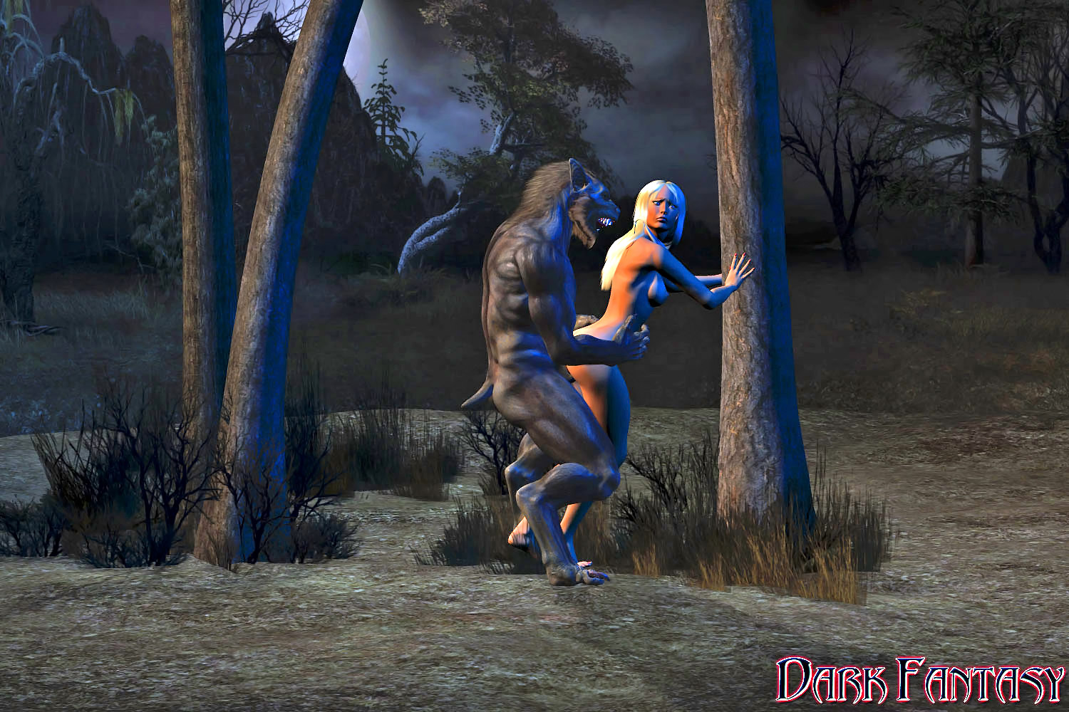 Forest Monster Porn Furry - Wild werewolf rapes a hot blonde in the forest at 3dEvilMonsters