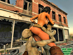 picture #3 ::: Helpless girl double teamed by zombies