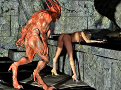 picture #3 ::: Gorgeous blonde virgin sacrificed for a horny demon