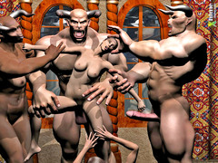 picture #2 ::: Kinky minotaur tribe tries out new sex slaves