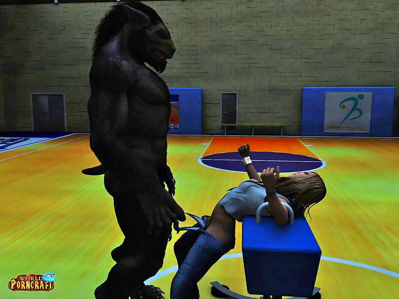 Kinky 3d monster porn in the school gym | KingdomOfEvil 3d