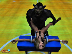 picture #5 ::: Lovely cheerleader fucked by a horny werewolf