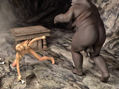 picture #2 ::: Careless girl caught by cave trolls and raped