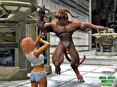picture #2 ::: Hentai monster alien forces a girl to suck him off