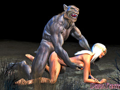 picture #3 ::: Horny werewolf rapes blondes on full moon