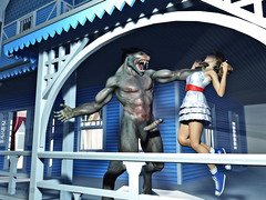 picture #4 ::: Wicked sex experiment with a hot 3d babe and a monster