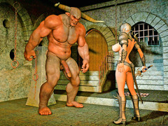 picture #7 ::: Two minotaur guards deep dicking hot blonde