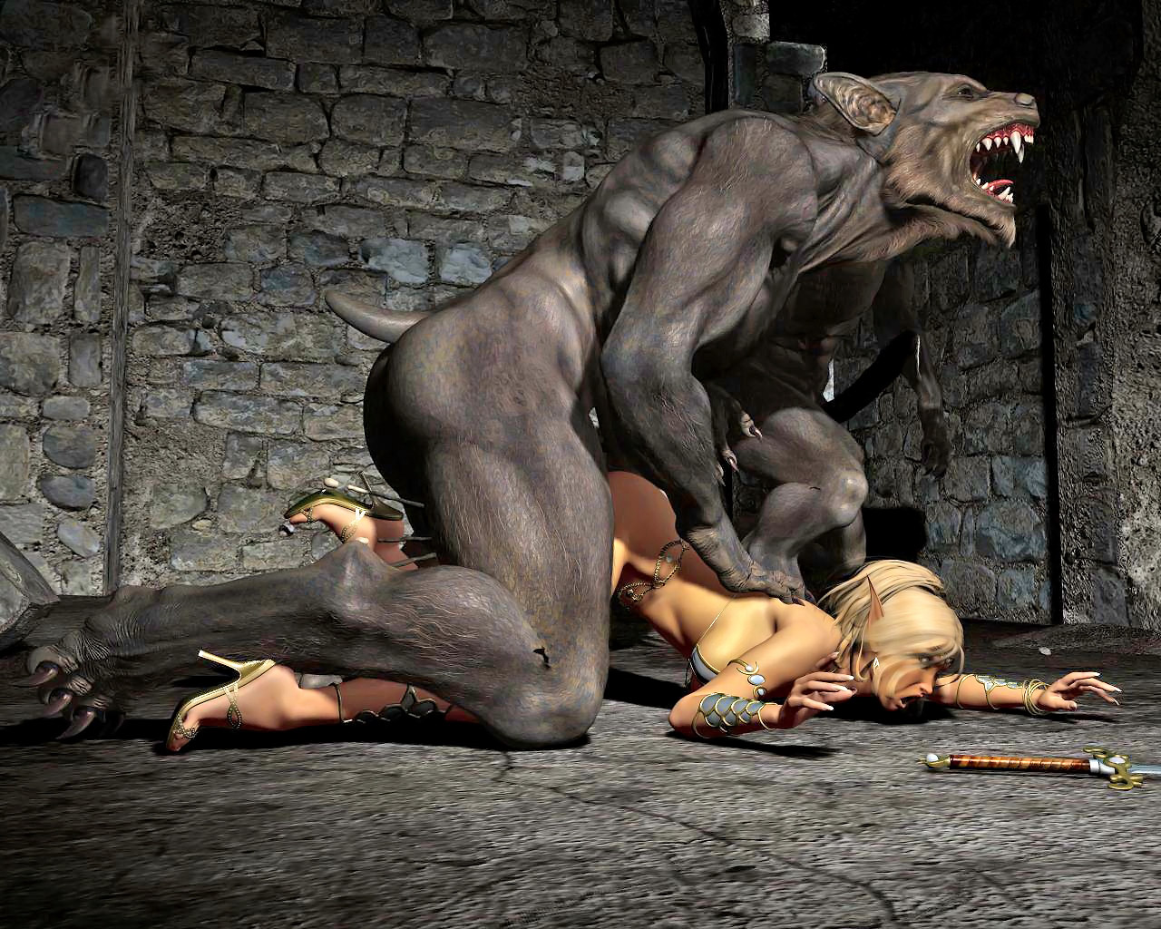 Female paladin being fucked by werewolves â€“ 3D werewolf sex at  Hd3dMonsterSex.com