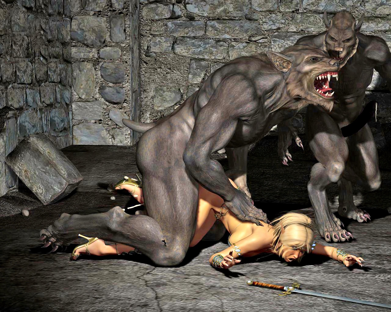Sexy Gay Werewolf - Sexy paladin attacked and fucked hard by werewolves | Elf raped by demons