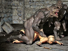 picture #3 ::: 3d monster threesome with werewolves