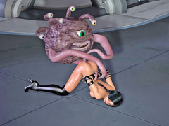 picture #4 ::: Lusty babe gets all holes drilled by a horny alien creature