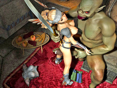 picture #1 ::: Gorgeous warrior girl captured by a horny orc